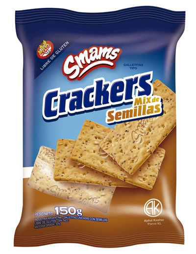 Galletitas Crackers Saladas SMAMS.   Crackers Saladas Smams Celinda alimentos sin tacc