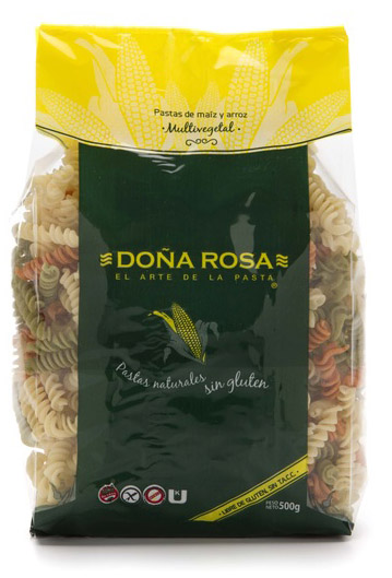 Fusilis Multivegetal Doña Rosa. 
Pastas sin gluten.  Fusilis Multivegetal Doña Rosa