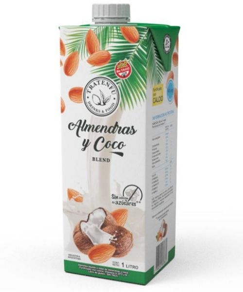Leche de Almendras y Coco TRATENFU, la mezcla perfecta, nutritiva y natural, sin lactosa.  Leche de Almendras y Coco Tratenfu
